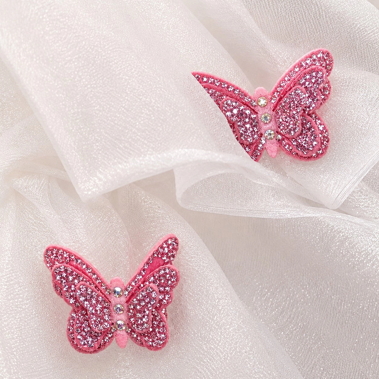 2Bunnies Girls 4T-10Y Sparkling Organza 3D Butterfly Appliqués Tiered Party Dress