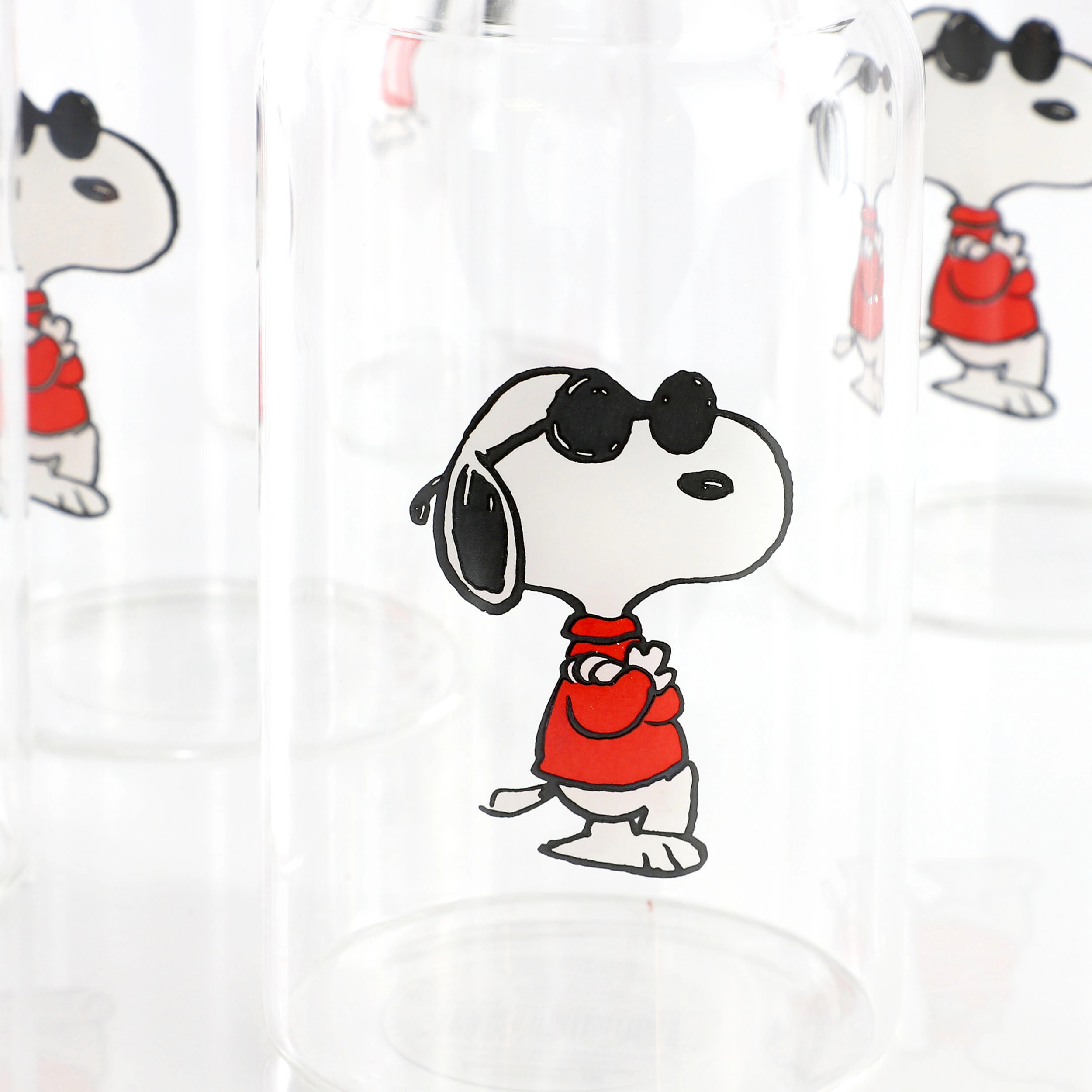 Peanuts 6 Piece Summer Day Warm Hugs 16 Ounce Glass Tumblers