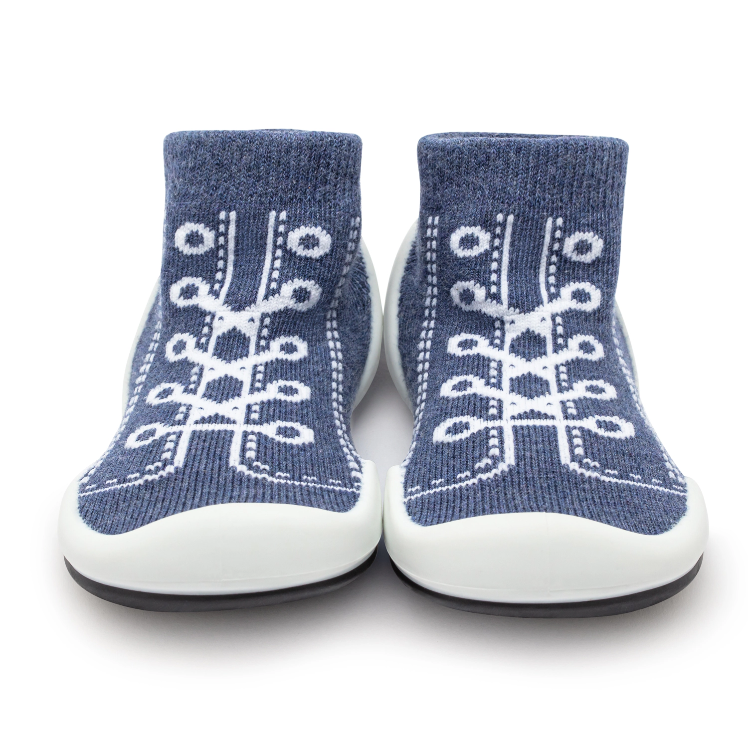 Komuello Toddler Girl Boy First Walk Sock Shoes Sneakers - Denim Blue