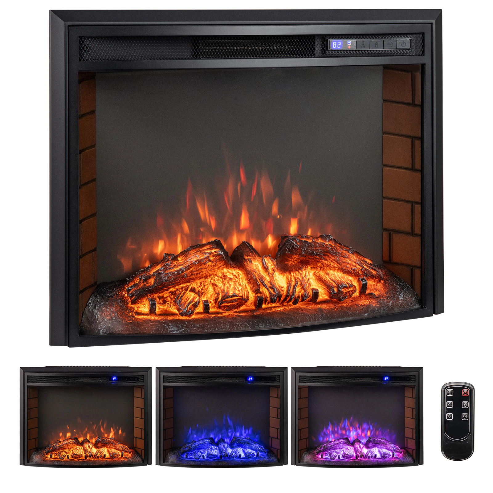 SlickBlue 1500W Recessed Electric Fireplace for Rooms Up to 400 Sq Ft