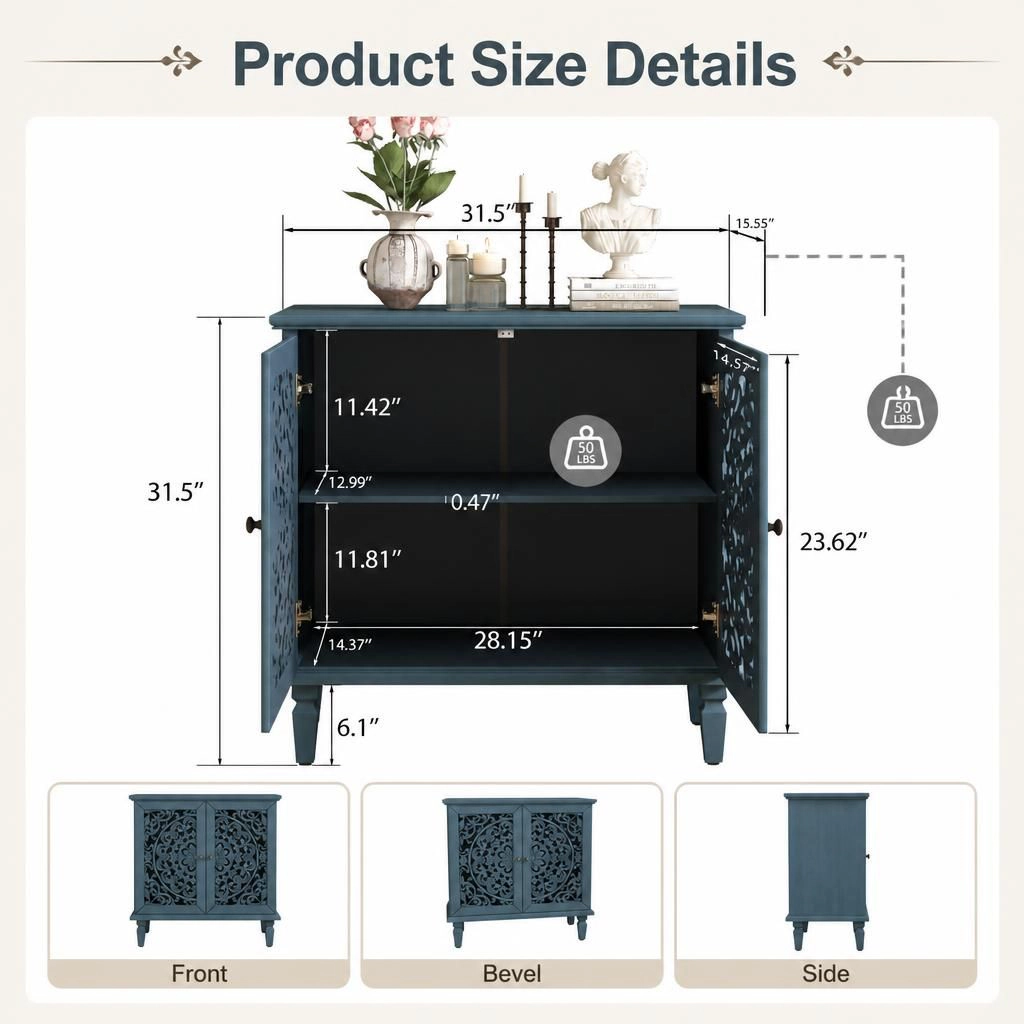 GOODSILO Solid Wood MDF Freestanding Storage Cabinet