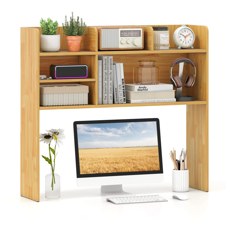 Hivvago Desktop Bookshelf Countertop Storage Hutch with 6 Shelves