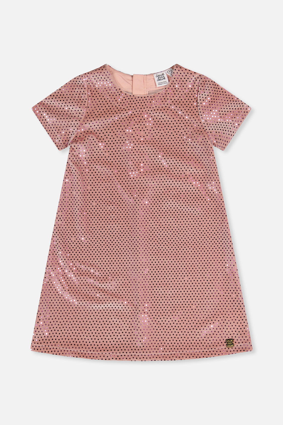 Deux par Deux Girls Short Sleeve A-Line Velour Blend Dress