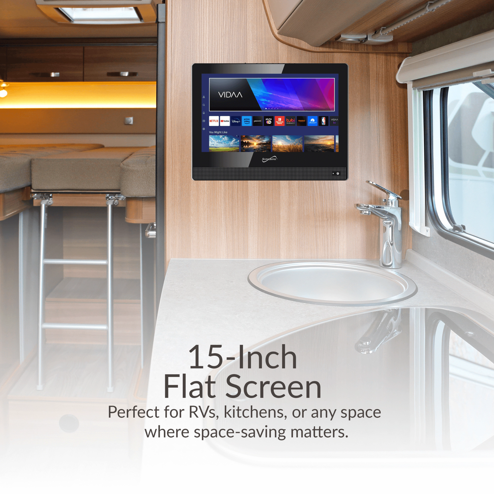 Supersonic 15" VIDAA  LED Smart TV with Built-In WiFi