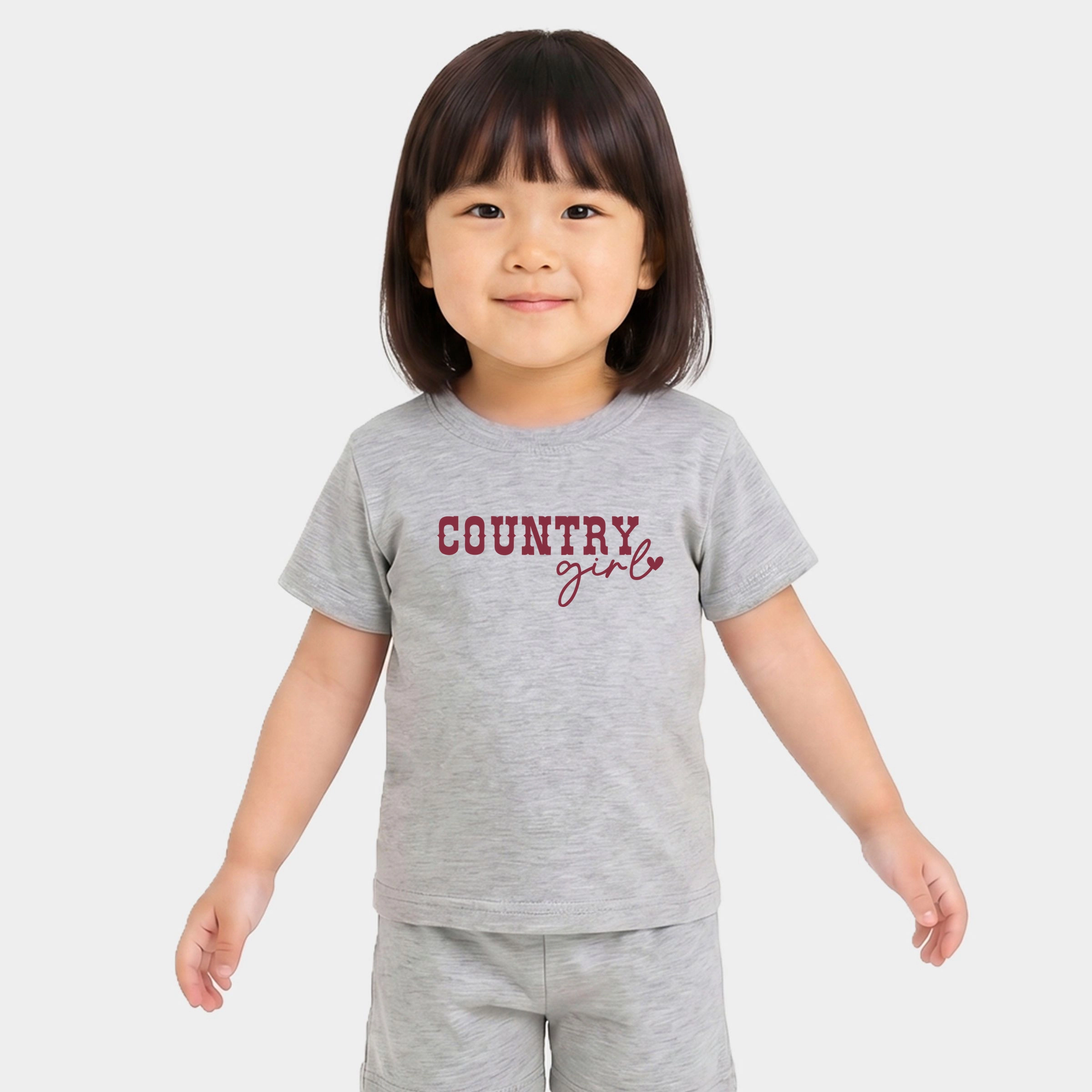 The Juniper Shop - Toddler Crew Shorts Set Country Girl Heart