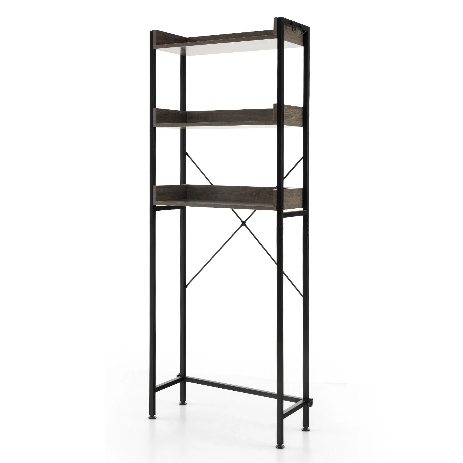 SlickBlue Bathroom Over Toilet Organizer with 3 Shelves and Hooks