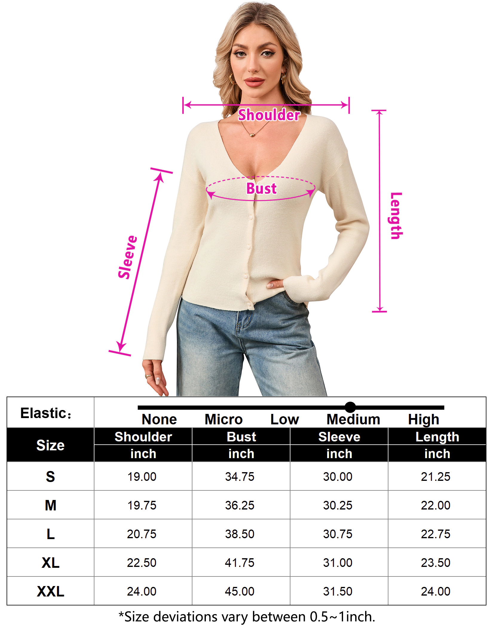KOJOOIN Women's Lightweight Cardigans Long Sleeve Button Down Open Front Cropped Sweater