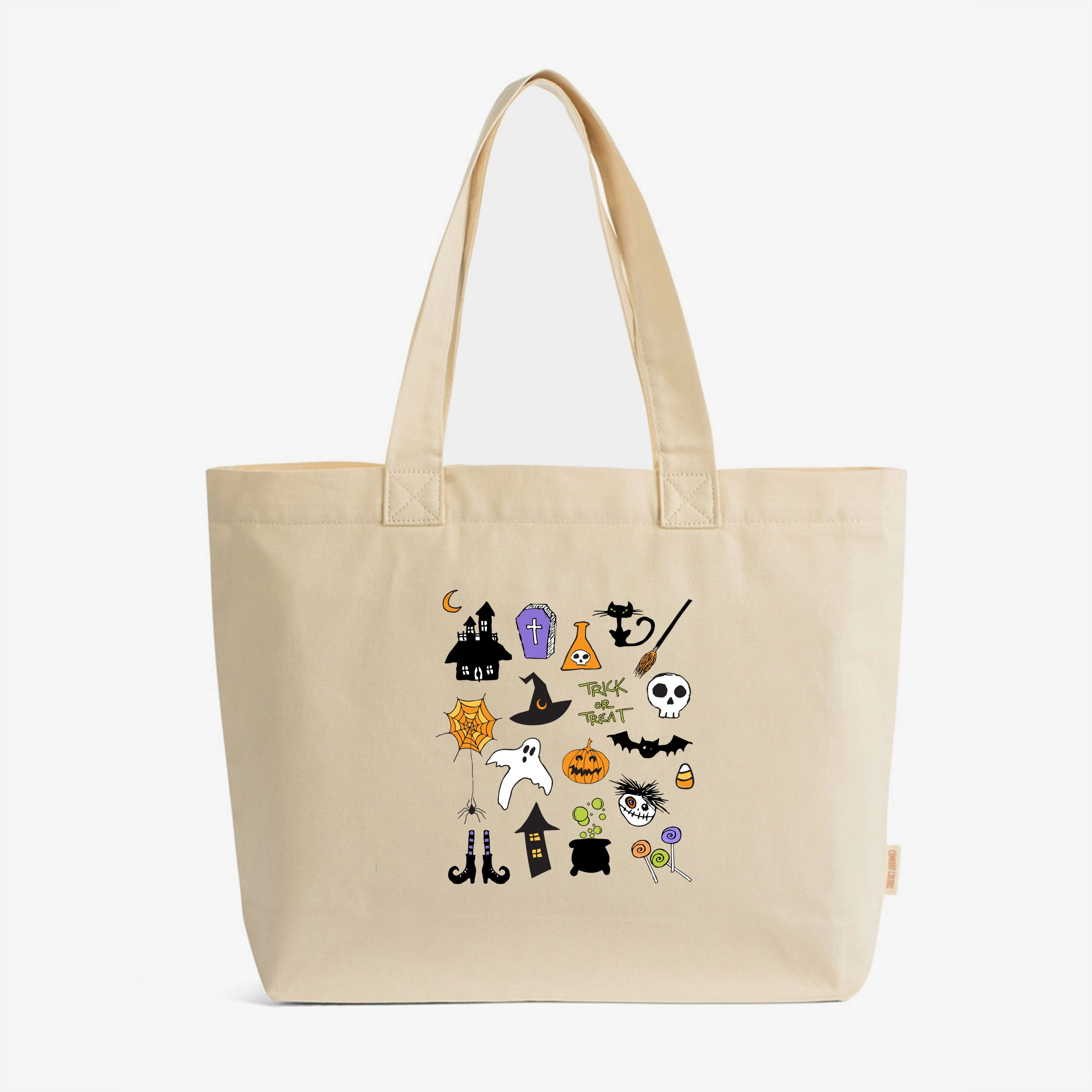 Simply Sage Market - Zippered Canvas Tote - Halloween Collage