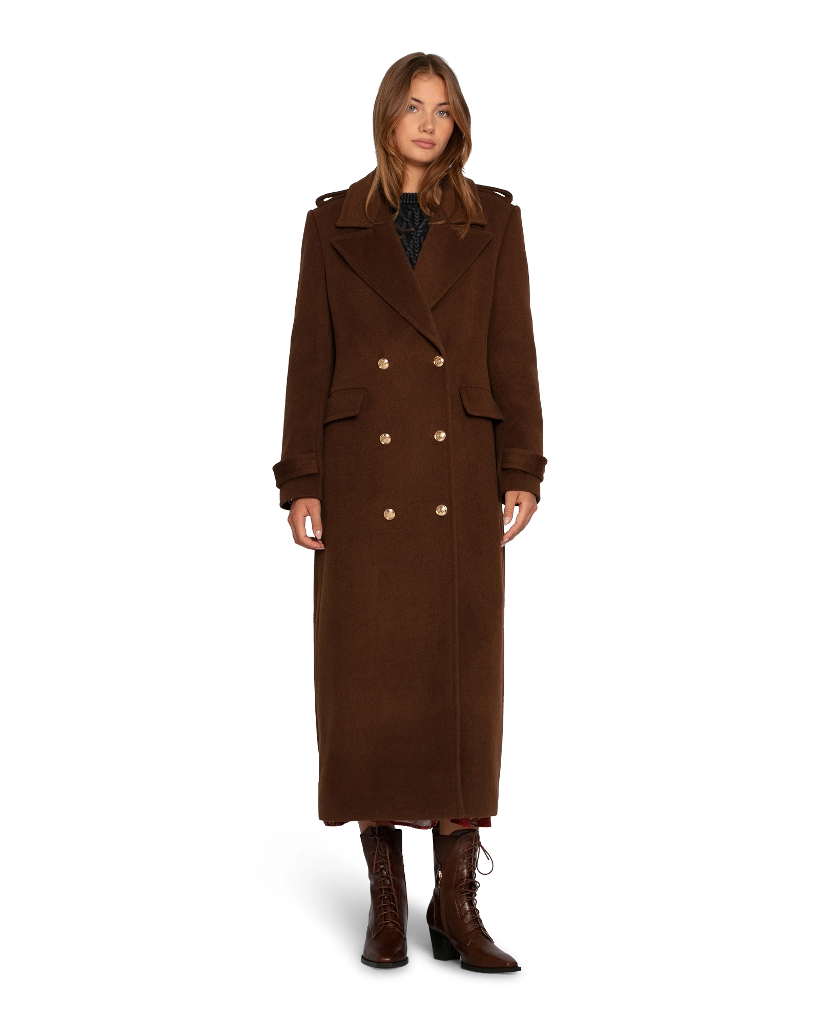 Belle & Bloom Command Wool Blend Double Breast Maxi Coat