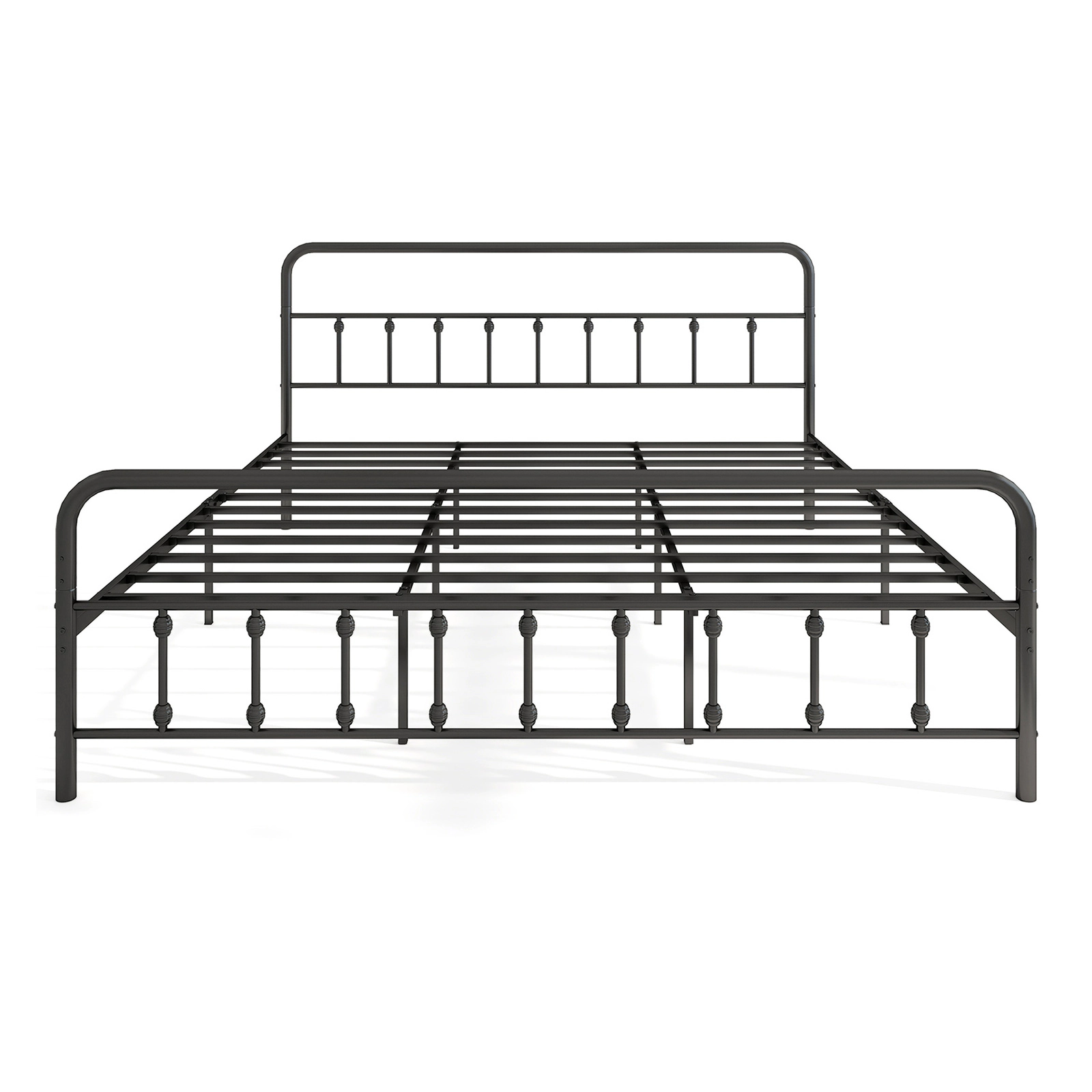 LJG Bed Frame with Headboard and Under Bed Storage Black