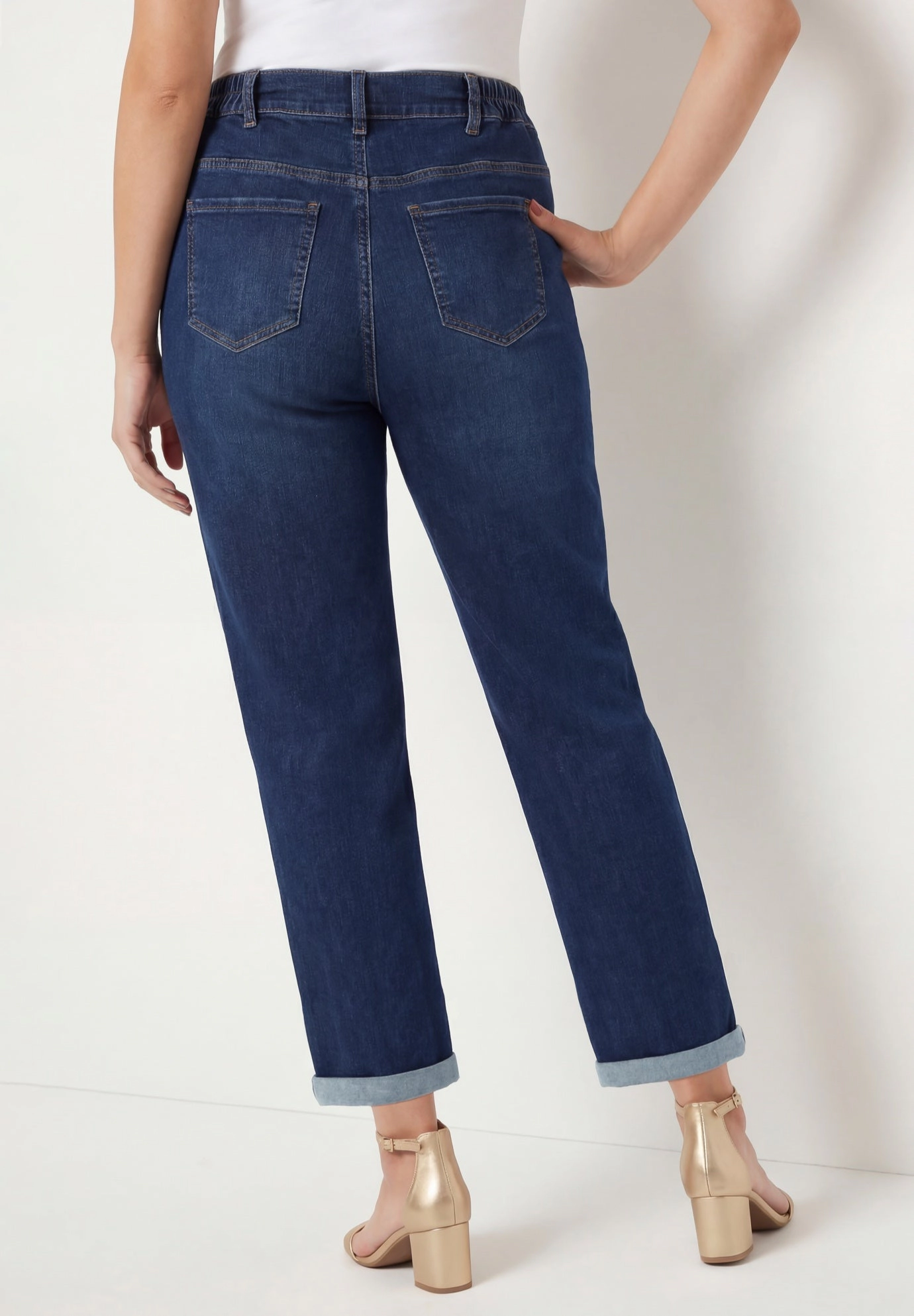 Catherines Women's Plus Right Fit Moderately Curvy Roll Cuff Jean