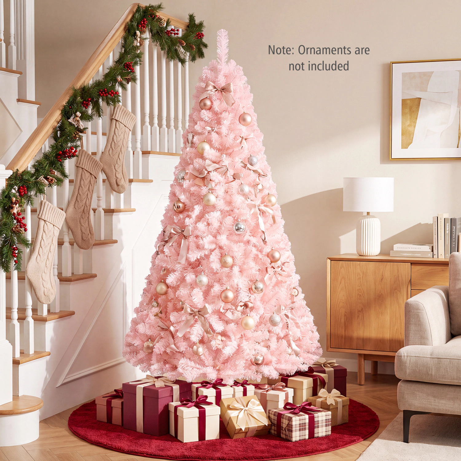 LJG 6/7 Feet Artificial Christmas Tree Hinged Full Fir Tree