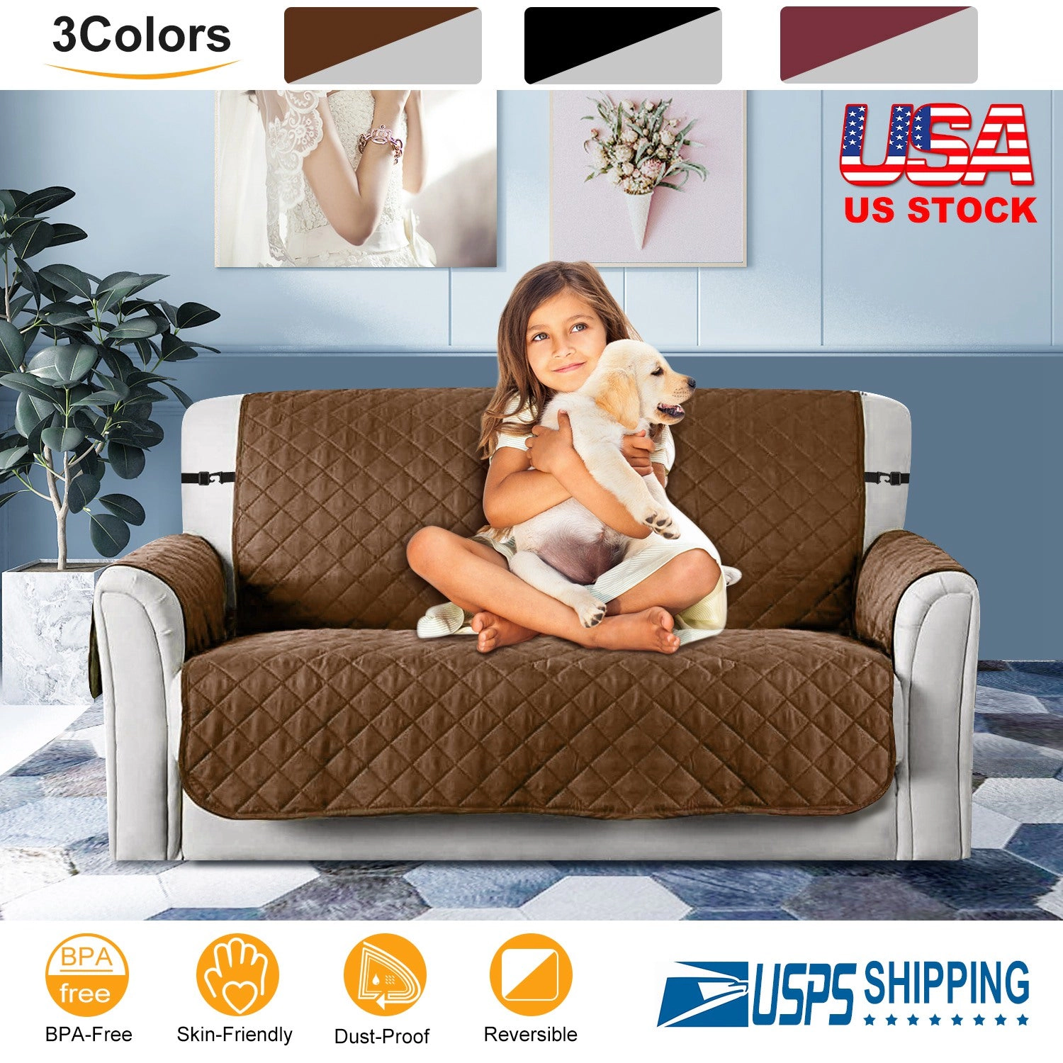 GBruno Reversible Water-Resistant Sofa Cover