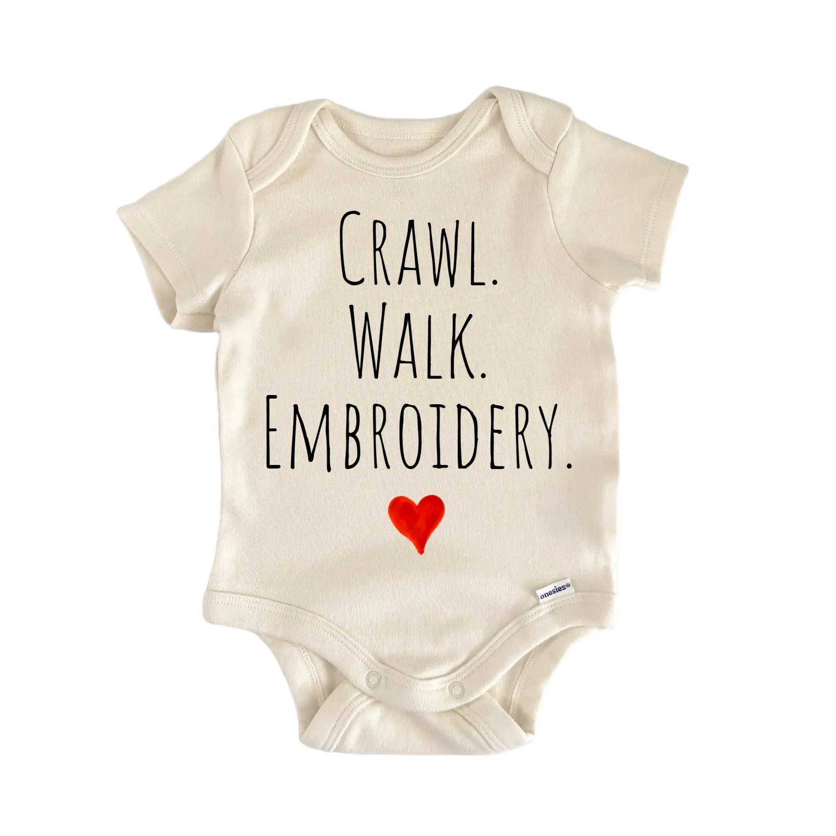 NOFO VIBES Unisex Crawl Walk Embroidery Newborn Baby Bodysuit