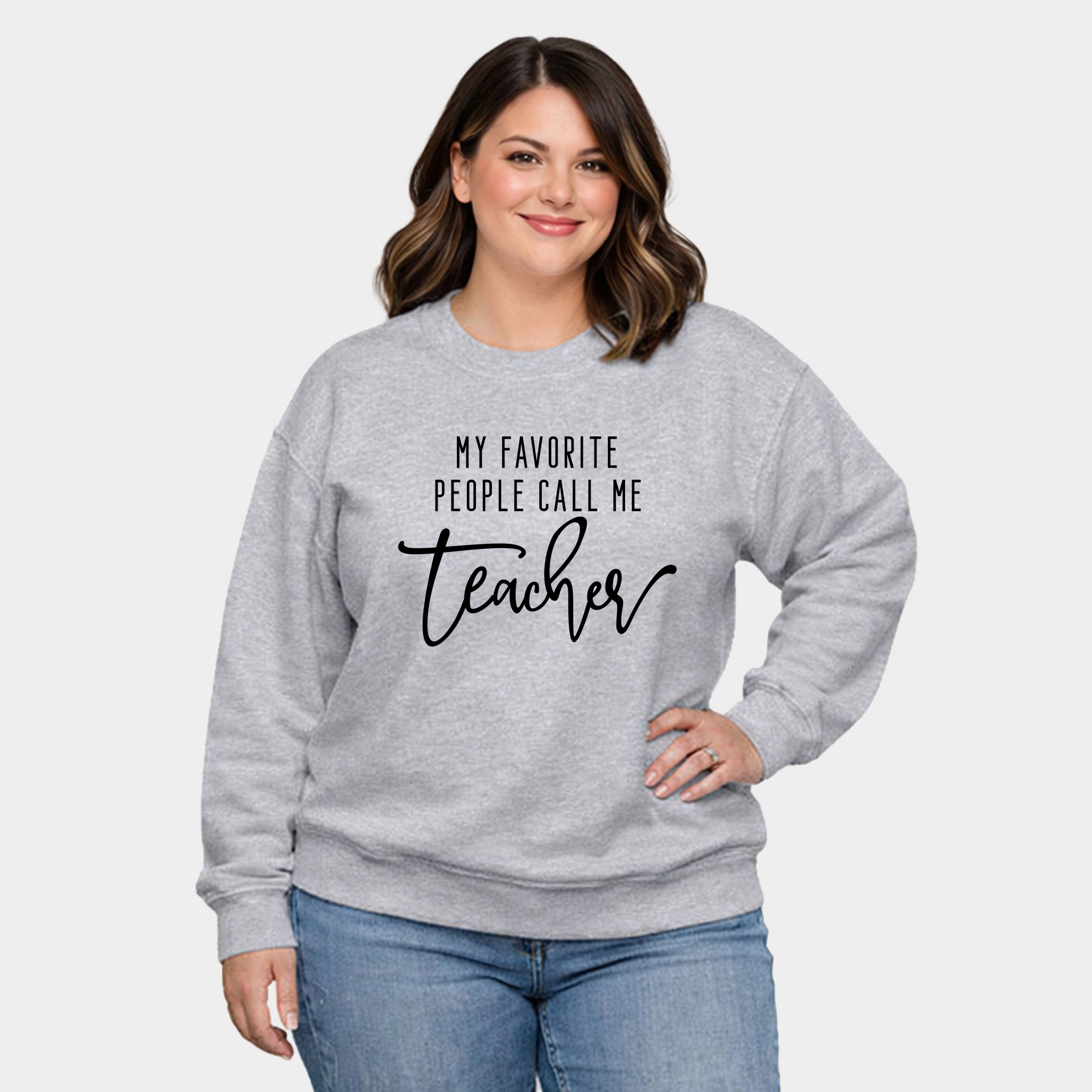 Simply Sage Market - My Favorite People Call Me Teacher  Women's Plus Sized Graphic Sweatshirt