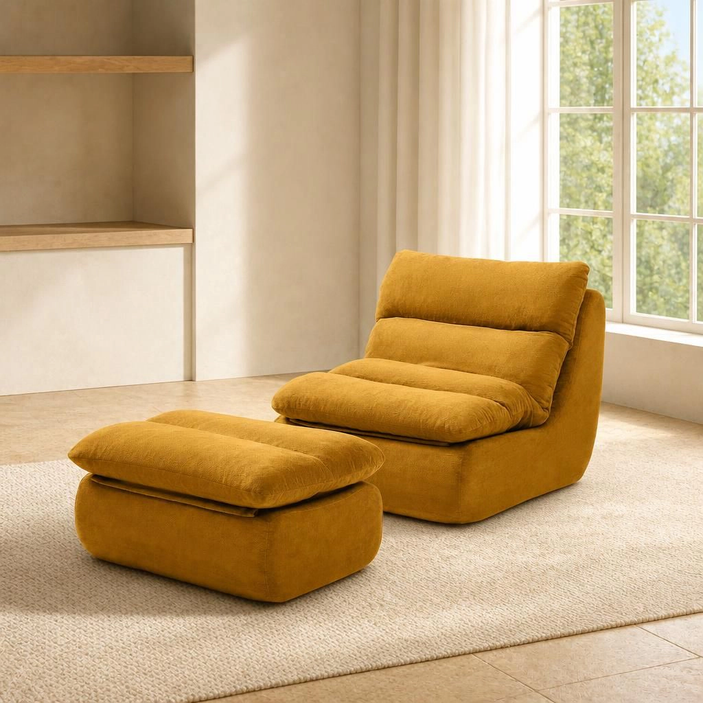 GOODSILO Soft Cotton Fabric Lazy Lounge Bean Bag Chair