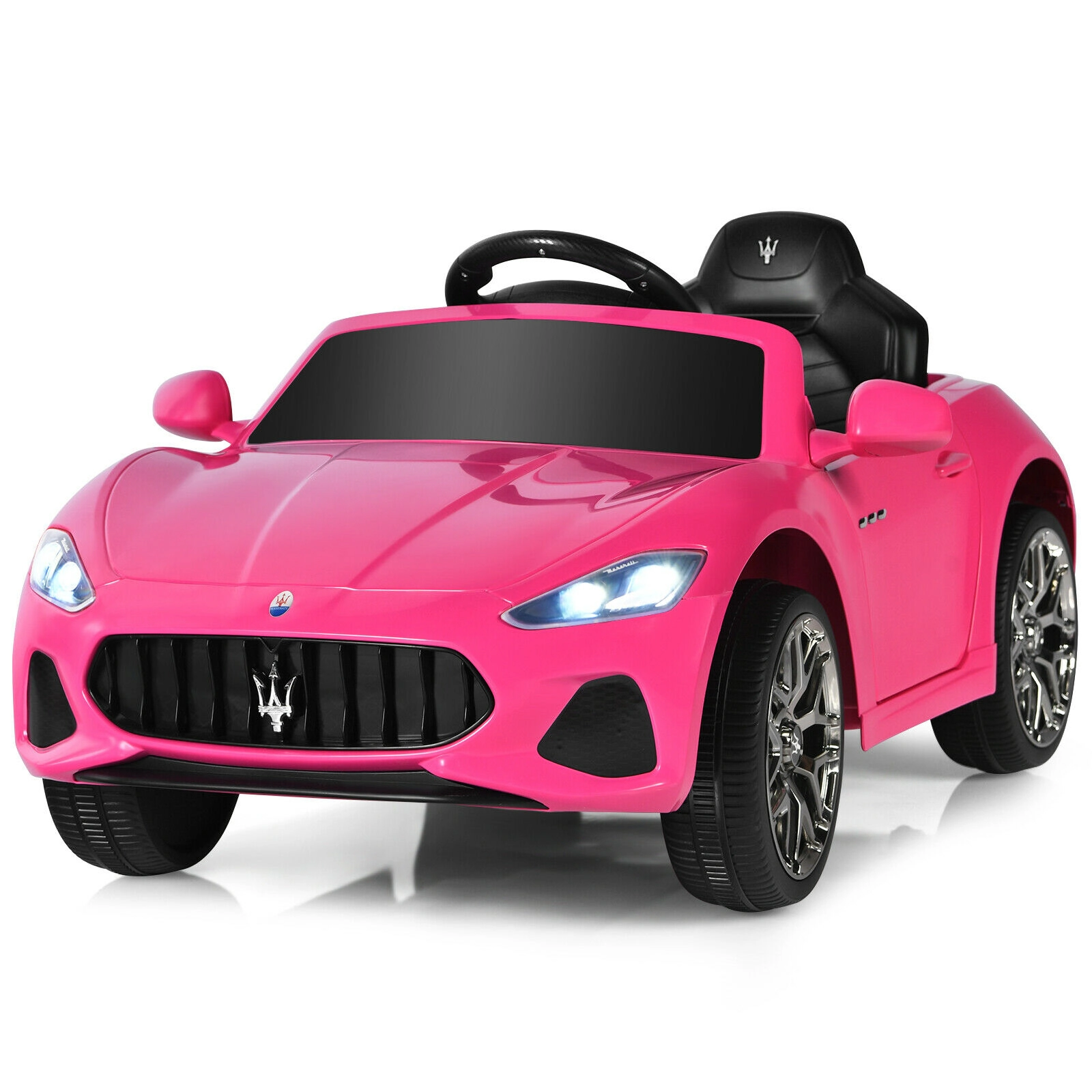 SUGIFT Pink 2.4G Remote Control LED Lights Music and USB Port Kids 12V Ride On Car