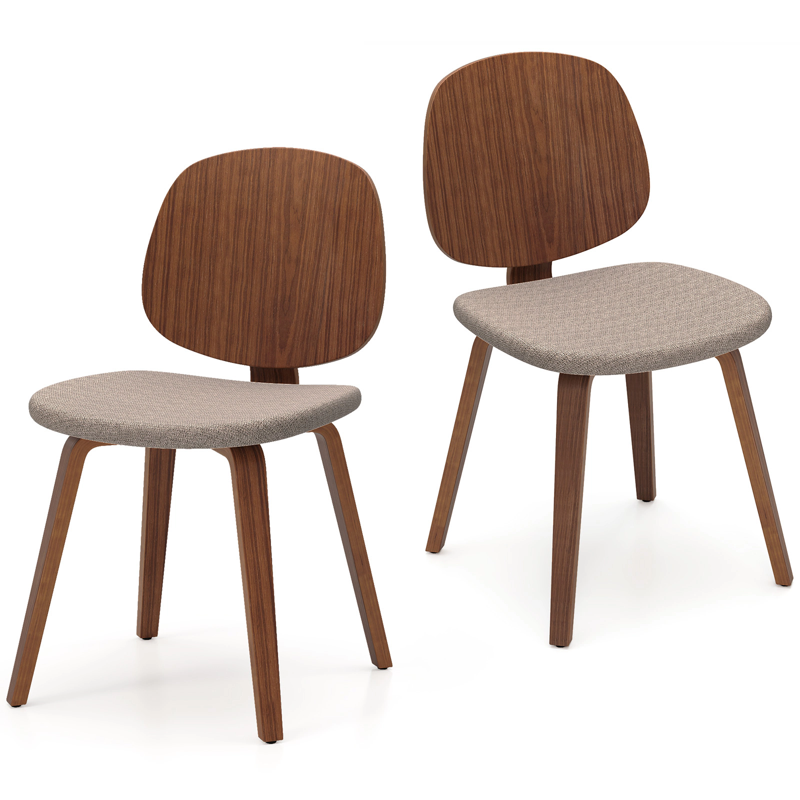 LJG Wooden Dining Chair Set of 2 with Bentwood Frame and