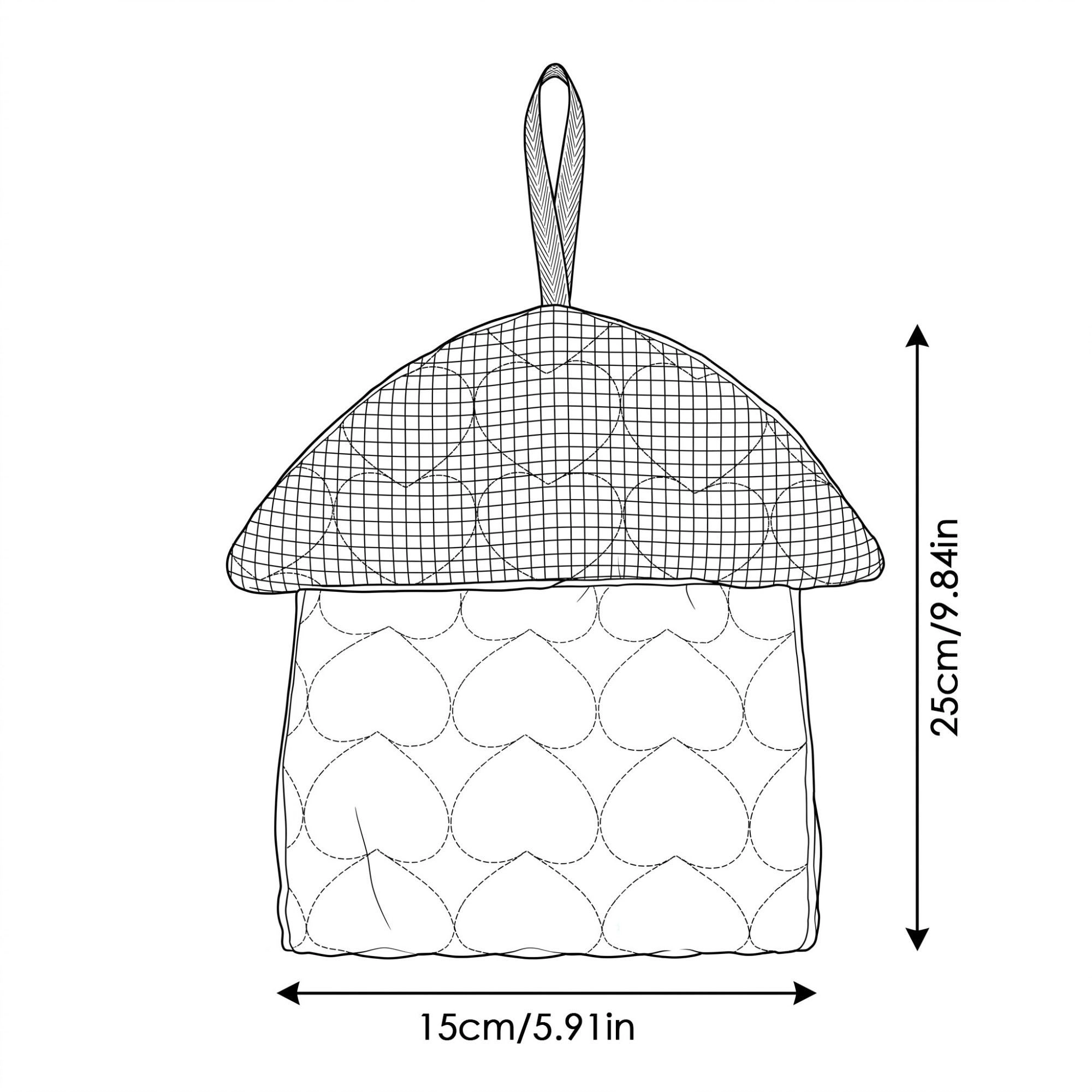 Alilang Unisex Quilted Hanging Tissue Holder with Heart Stitching