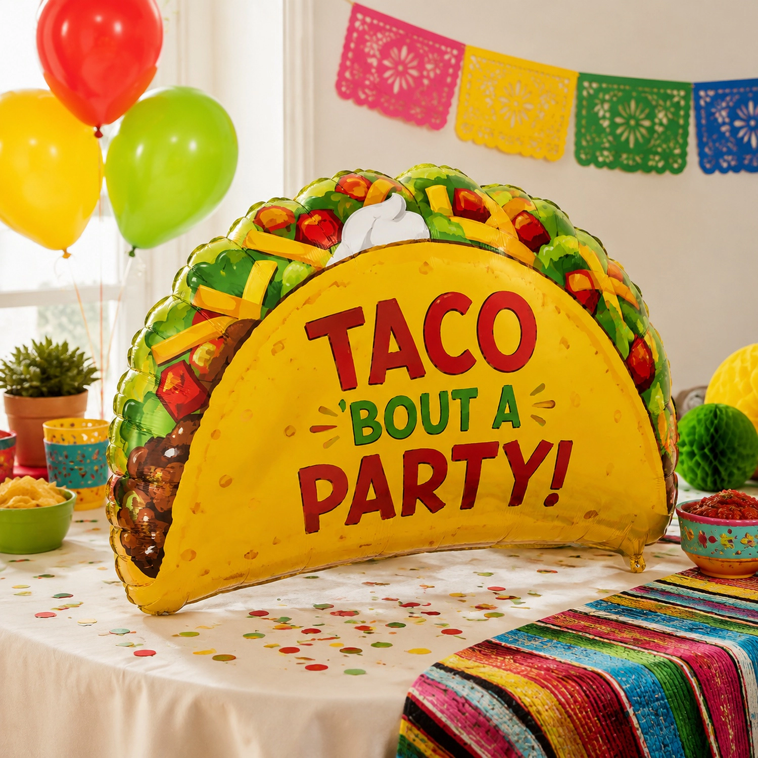 LoonBalloon Taco 'Bout A Party 33-Inch Multicolor Balloon