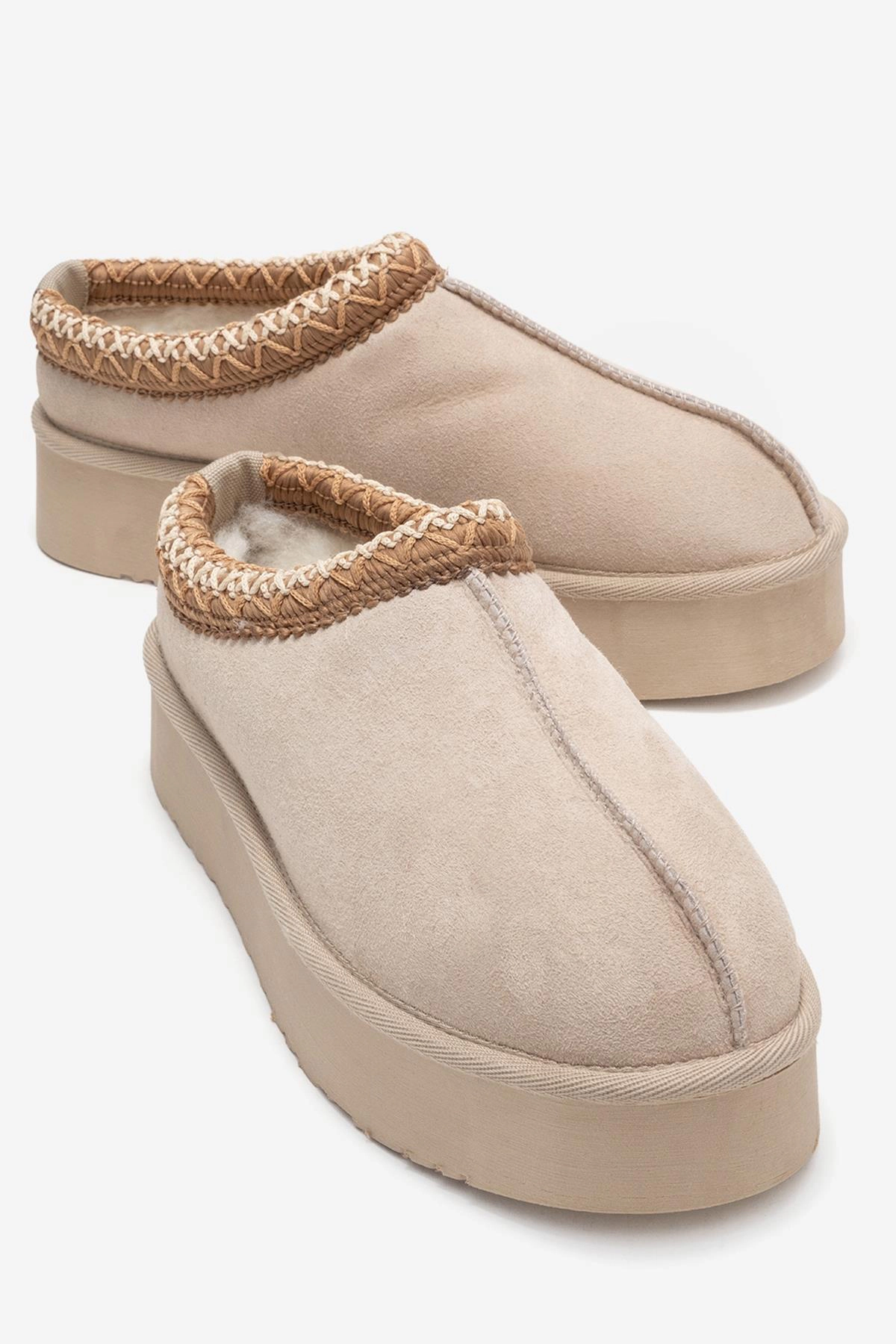 Forever & Always Womens Avelia Leather Winter Slippers