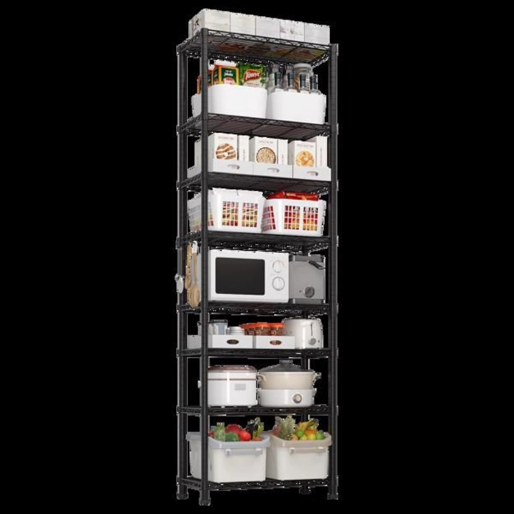 Flynama 8 Tier Heavy Duty Wire Shelving with Wheels 1600LBS NSF Adjustable Steel Rack for Garage Pantry and Commercial