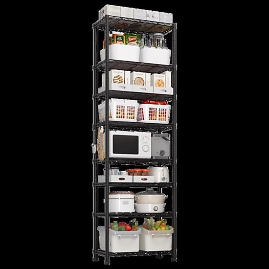 Flynama 8 Tier Heavy Duty Wire Shelving with Wheels 1600LBS NSF Adjustable Steel Rack for Garage Pantry and Commercial