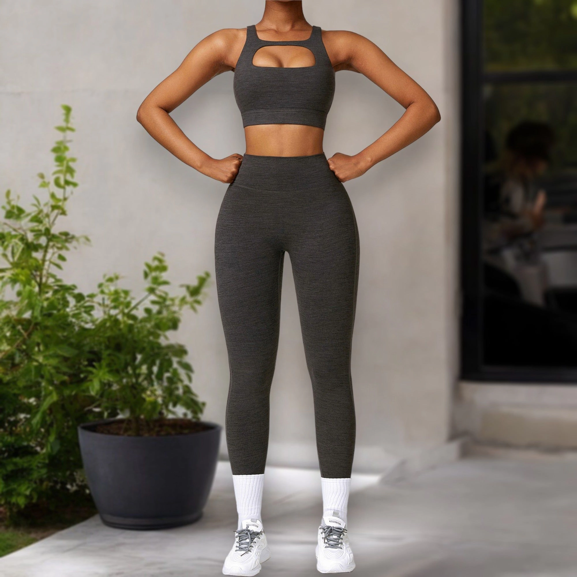 Anna-Kaci Active Women's High Waist Seamless Soft Leggings with Back Pocket Detail