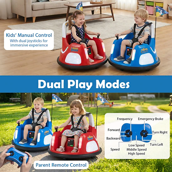 Hivvago 12V Kids Ride On Bumper Car With Remote Control And Flashing Lights