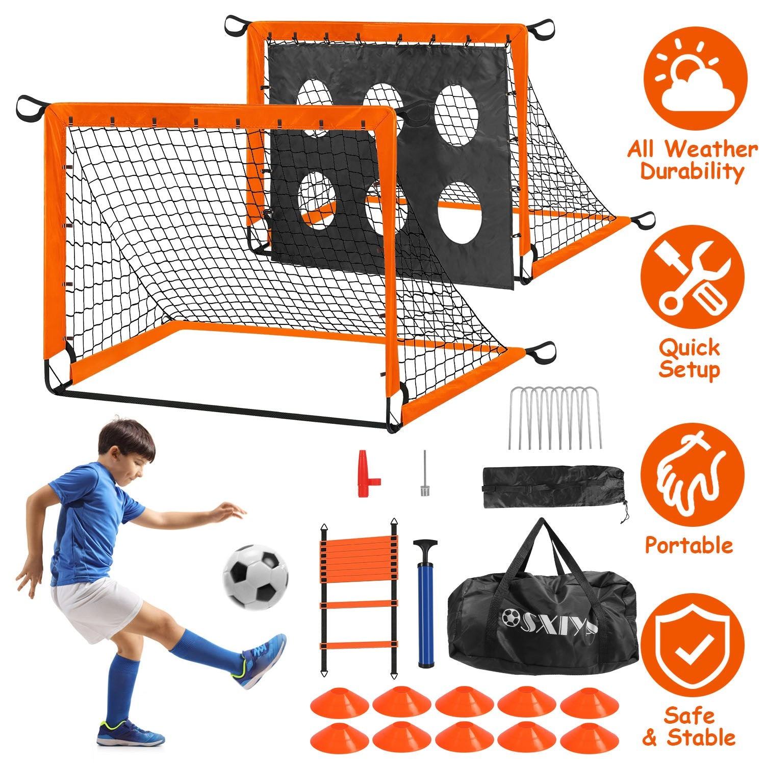 GBruno Soccer Goals Training Set With Agility Ladder