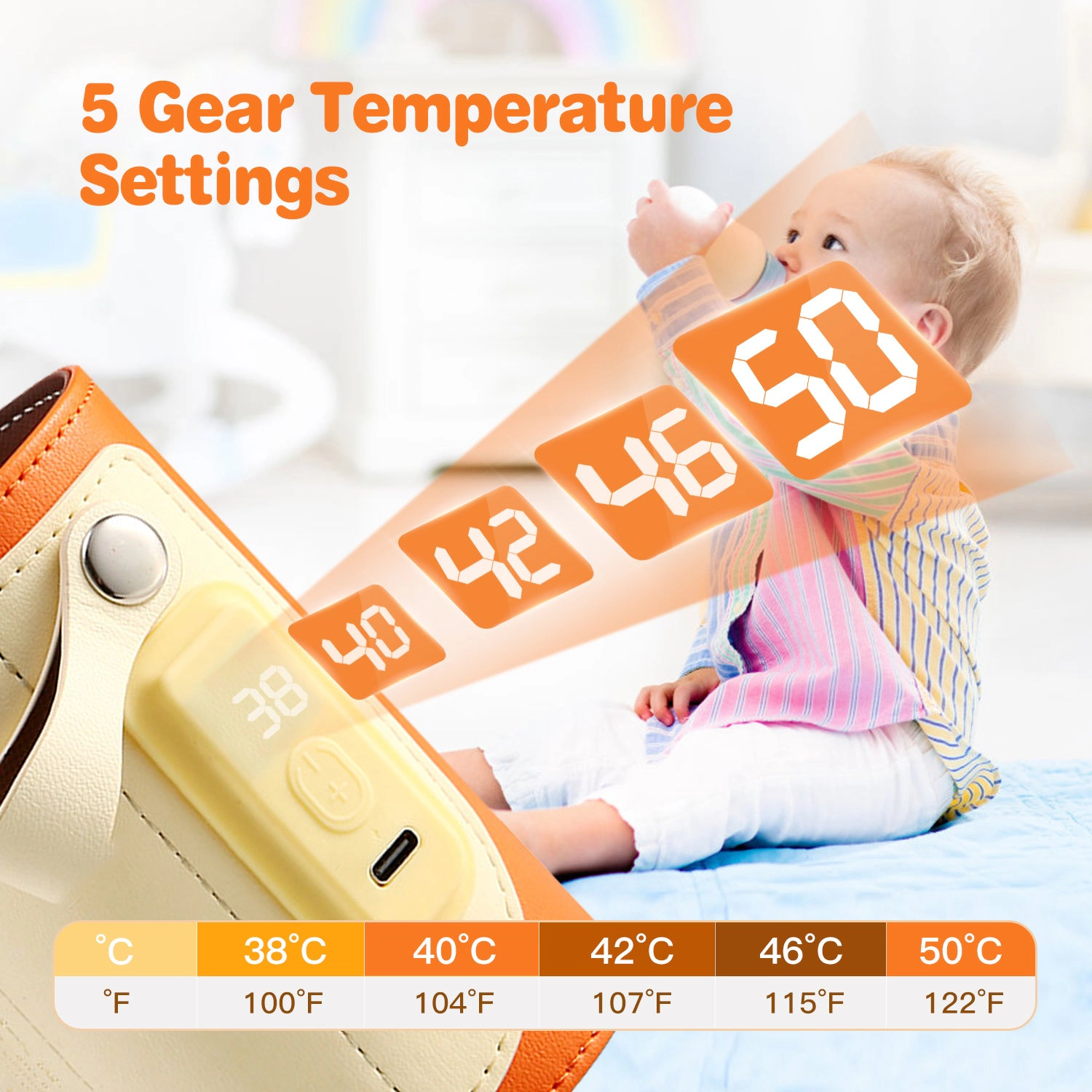 GBruno Kids' Kids' 5-Temp Portable Baby Bottle Warmer