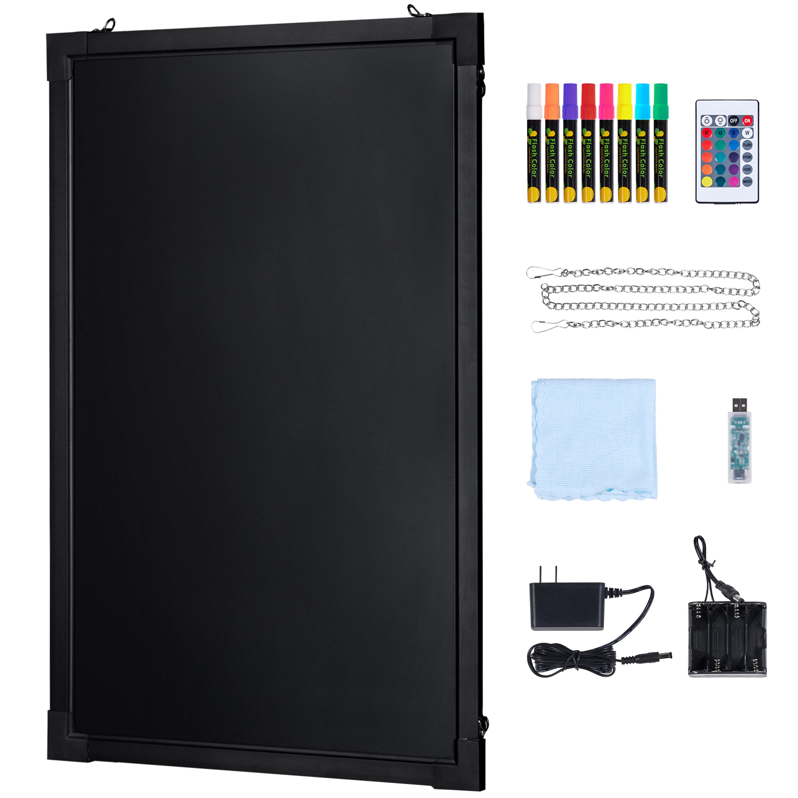 HONGGE LED Message Writing Board, Illuminated Erasable Lighted Chalkboard, Neon Effect Menu Sign Board