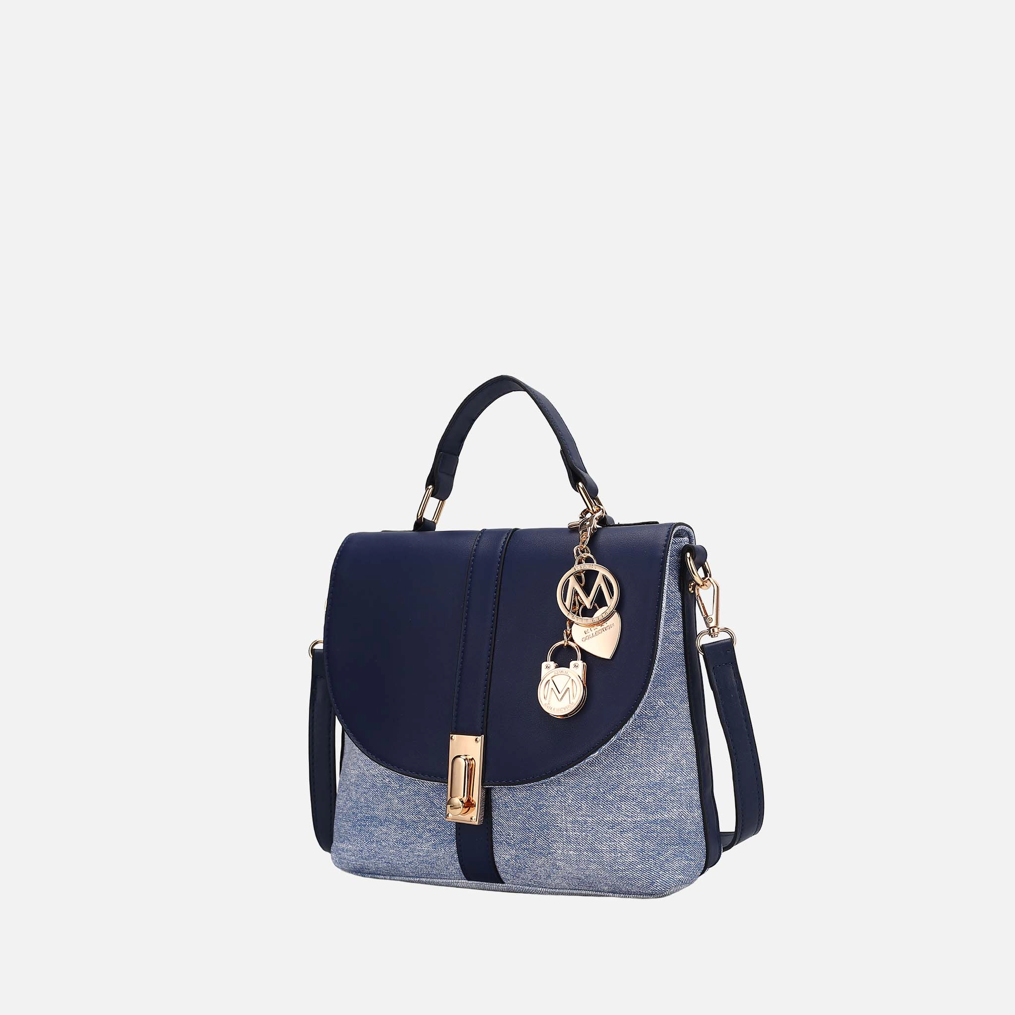 Mia K Collection Maren Vegan Leather Shoulder Bag - Gold-Tone Hardware, Removable Adjustable Strap
