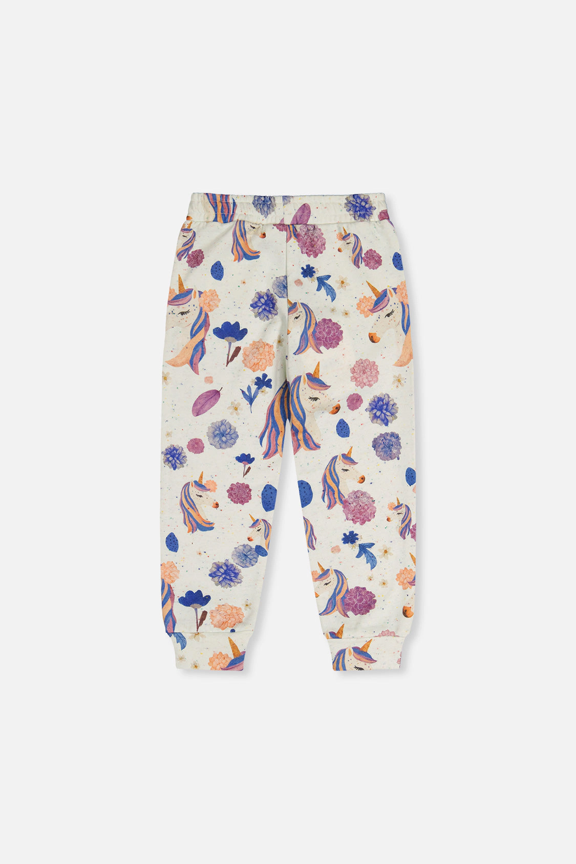 Deux par Deux Girls Unicorn Print French Terry Sweatpants