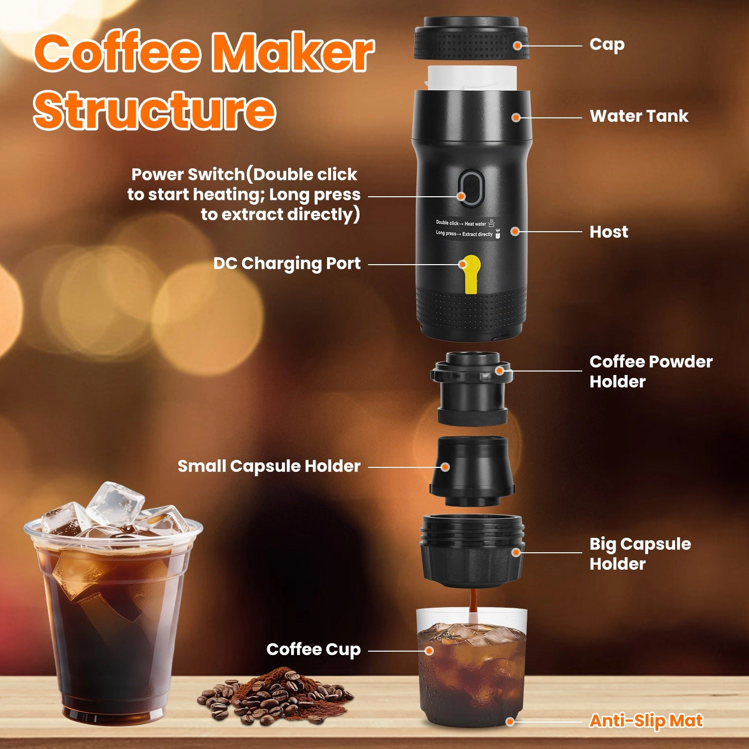 GBruno Cordless Self-Heating Espresso Machine