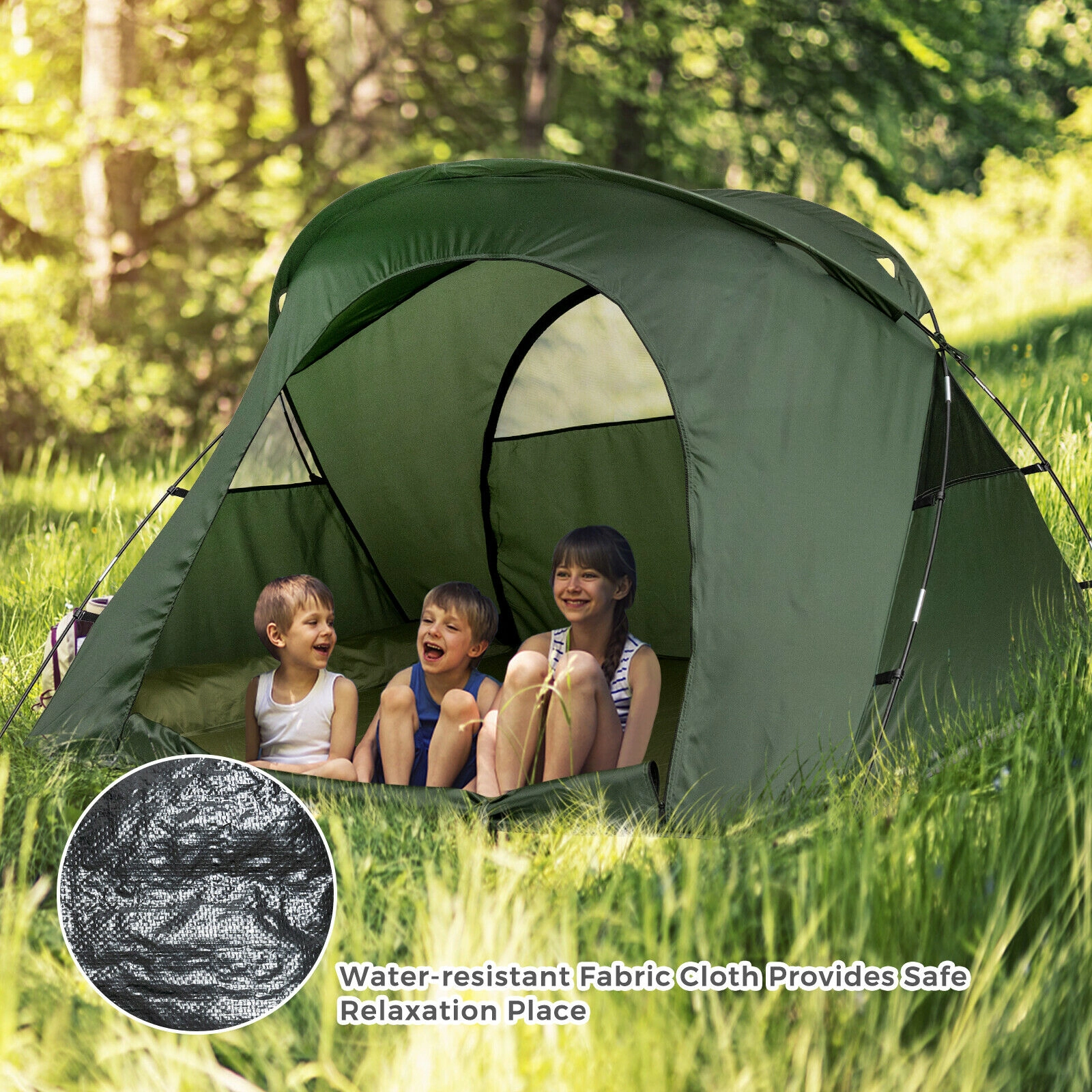 SUGIFT 2-Person Green Elevated Camping Tent Cot with External Cover 6.5-ft W 4.8-ft D 5.2-ft H 660-lb Cot Capacity
