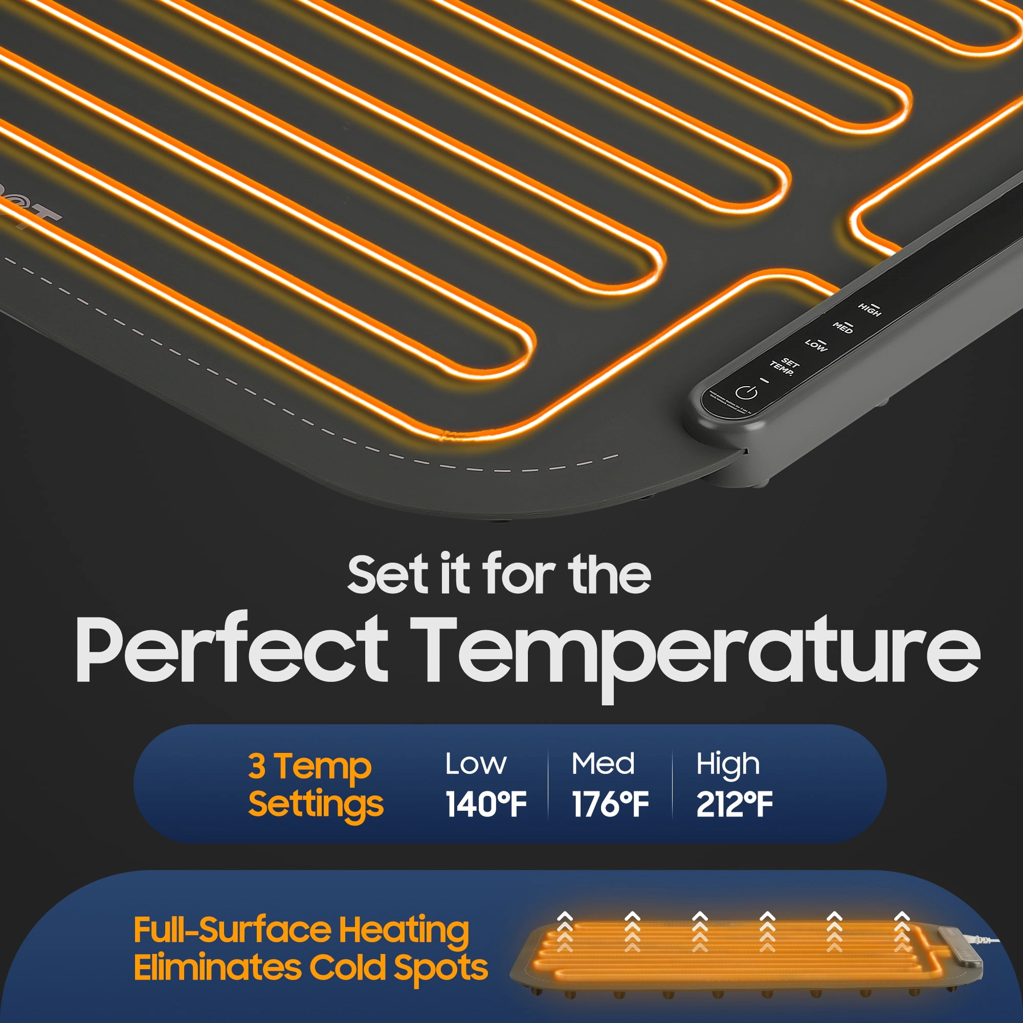 CHEFSPOT Foldable Electric Food Warming Mat With Carry Bag