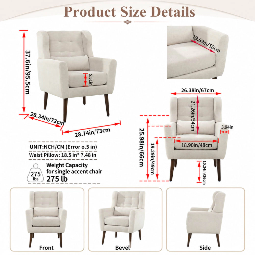 GOODSILO Soft Chenille Accent Chair Versatile Seating