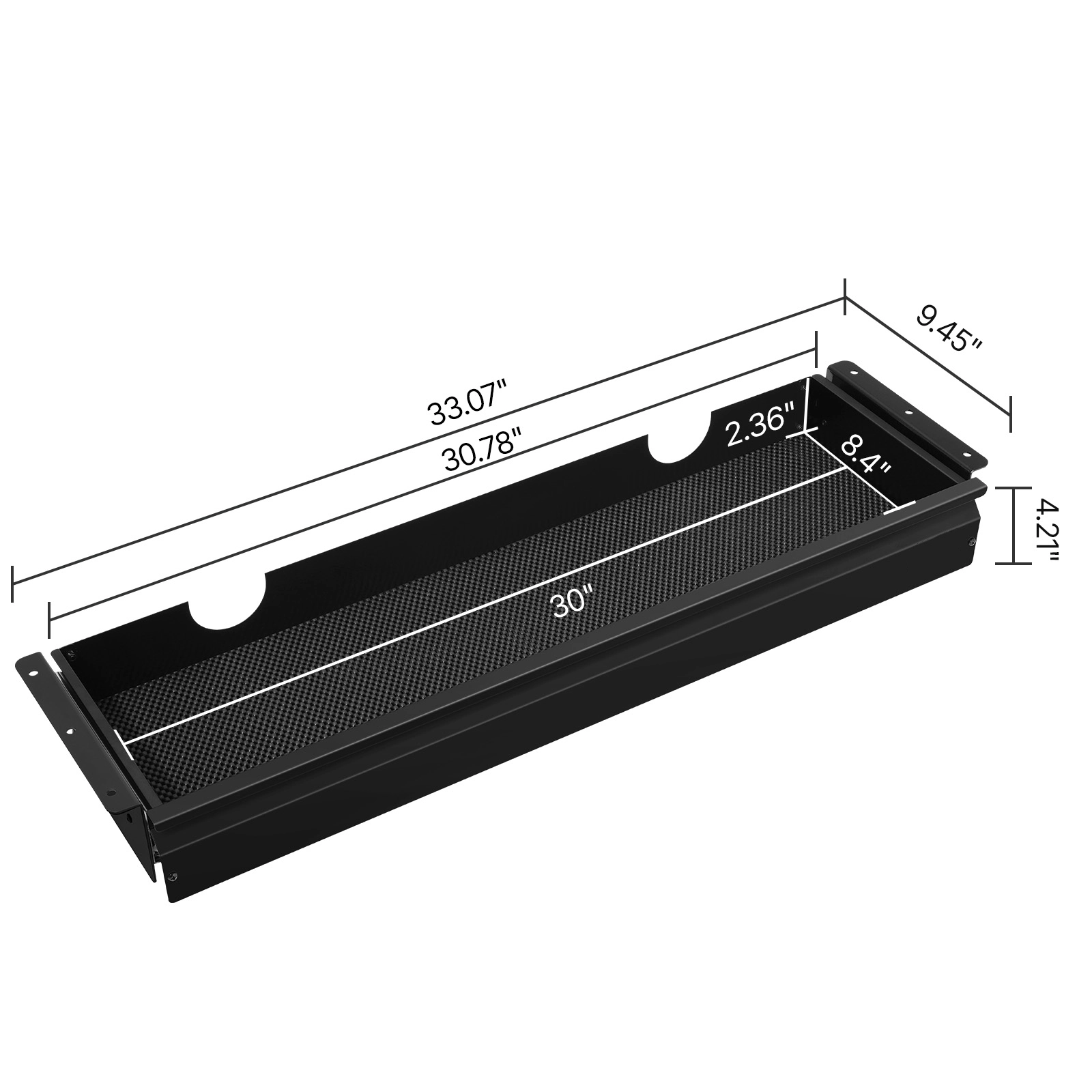 HONGGE Under Desk Drawer Slide Out Under Desk Mounted Pull-out Drawer Attachment Hidden Desktop Storage Organizer Under