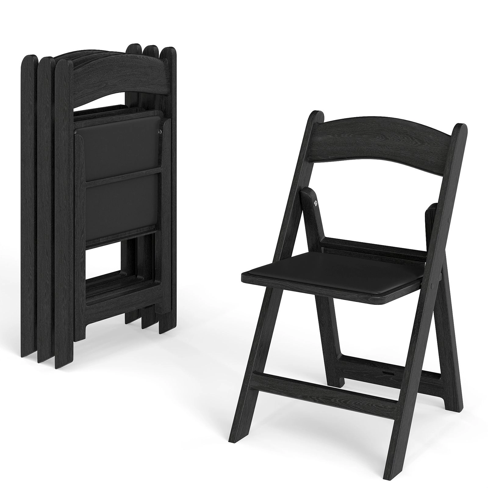 SlickBlue Unisex 4-Pack Resin Folding Chairs with Padded Seats