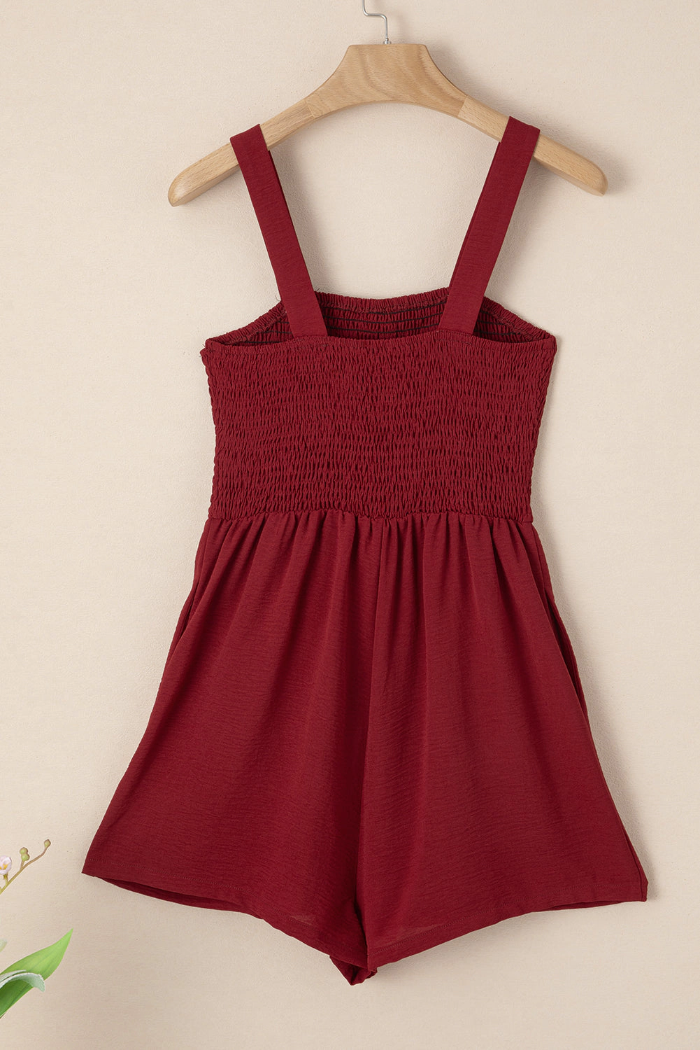 Threaded Pear Women's Marlowe Casual Smocked Sleeveless Romper
