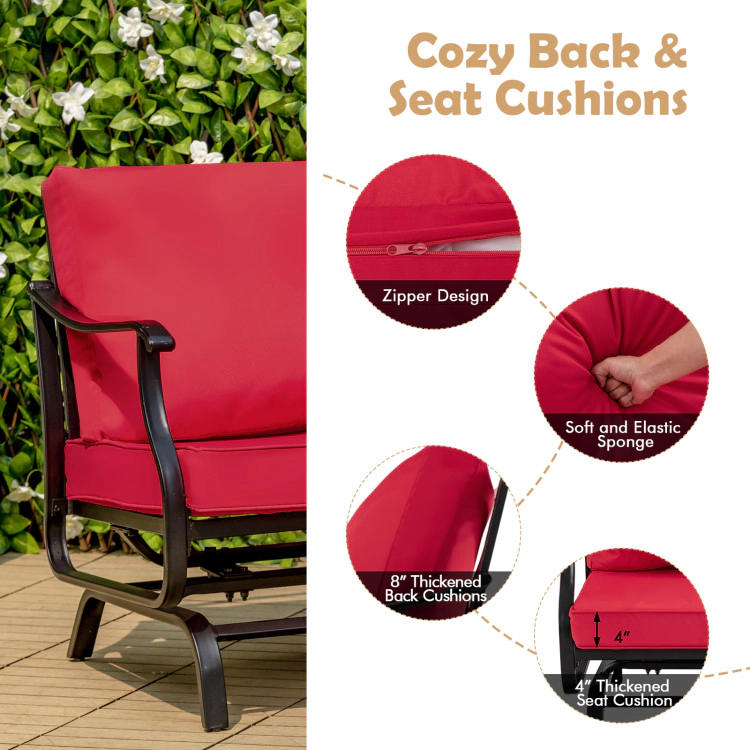 Hivvago 3 Piece Patio Rocking Chair Set With Coffee Table