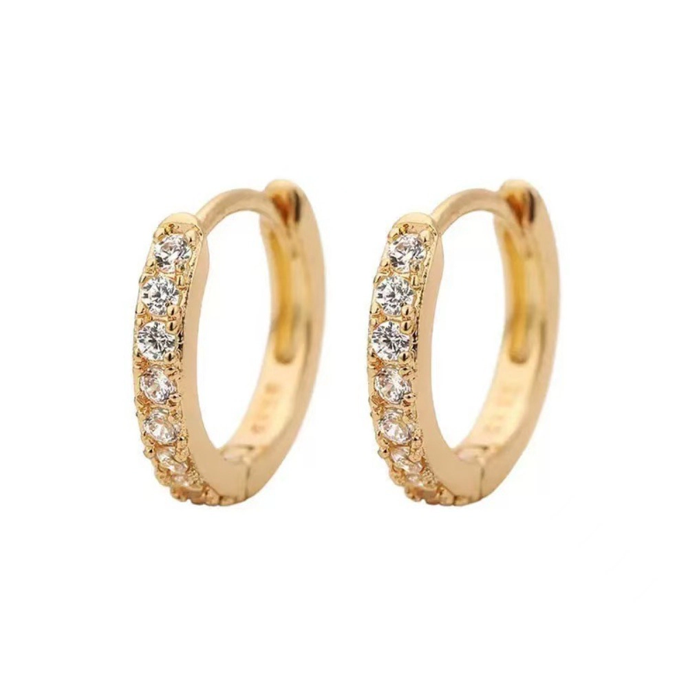 Wardrobe Whimsy Pave Cubic Zirconia Small Huggie Hoop Earrings