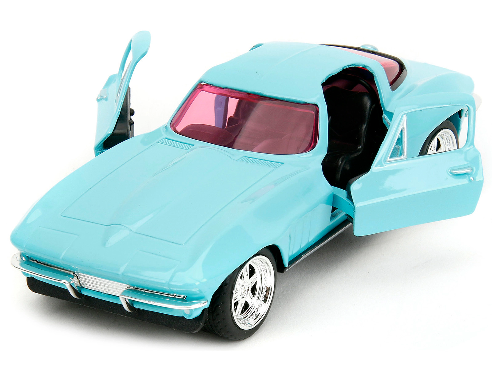 Jada 1966 Chevrolet Corvette Light Blue with Pink Tinted Windows "Pink Slips" Series 1/32 Diecast Model Car by Jada
