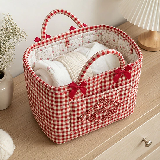 Alilang Unisex Large Quilted Storage Caddy Organizer Tote with Handles