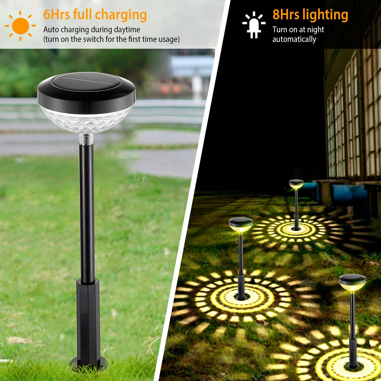 GBruno Solar Sunflower Pathway Lights 4-Pack