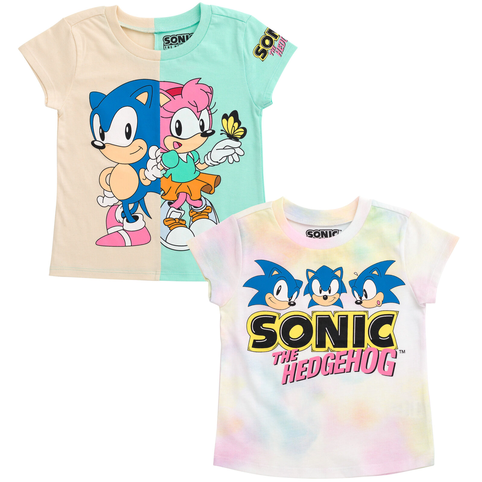 SEGA Sonic the Hedgehog Girls' 2-Pack T-Shirts