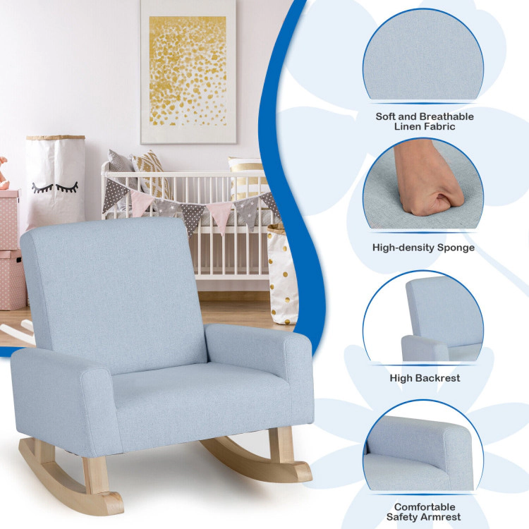 Hivvago Kids Rocking Chair With Solid Wood Legs