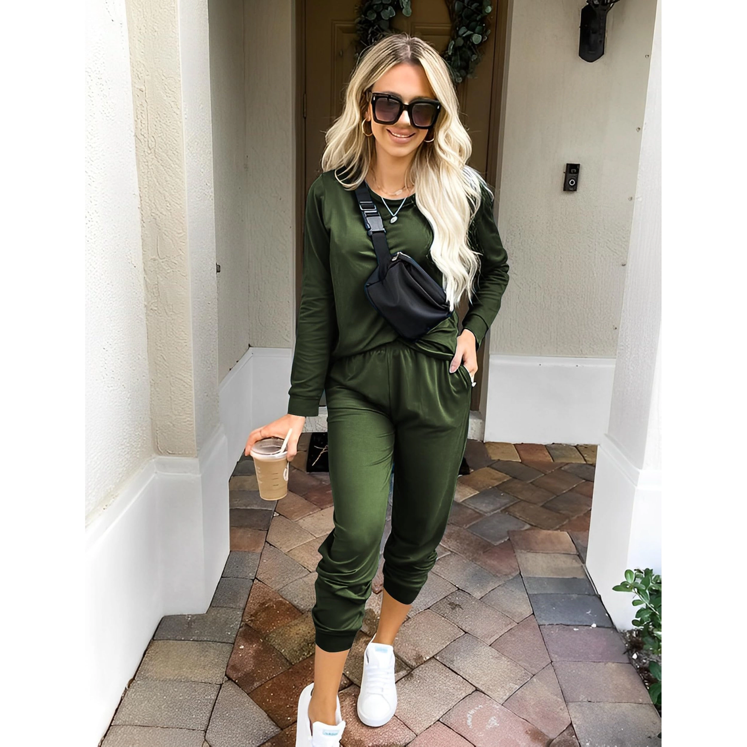Ekouaer Womens Pajama Sets Long Sleeve Pajamas with Jogger Pants Two Piece Sleepwear Lounge