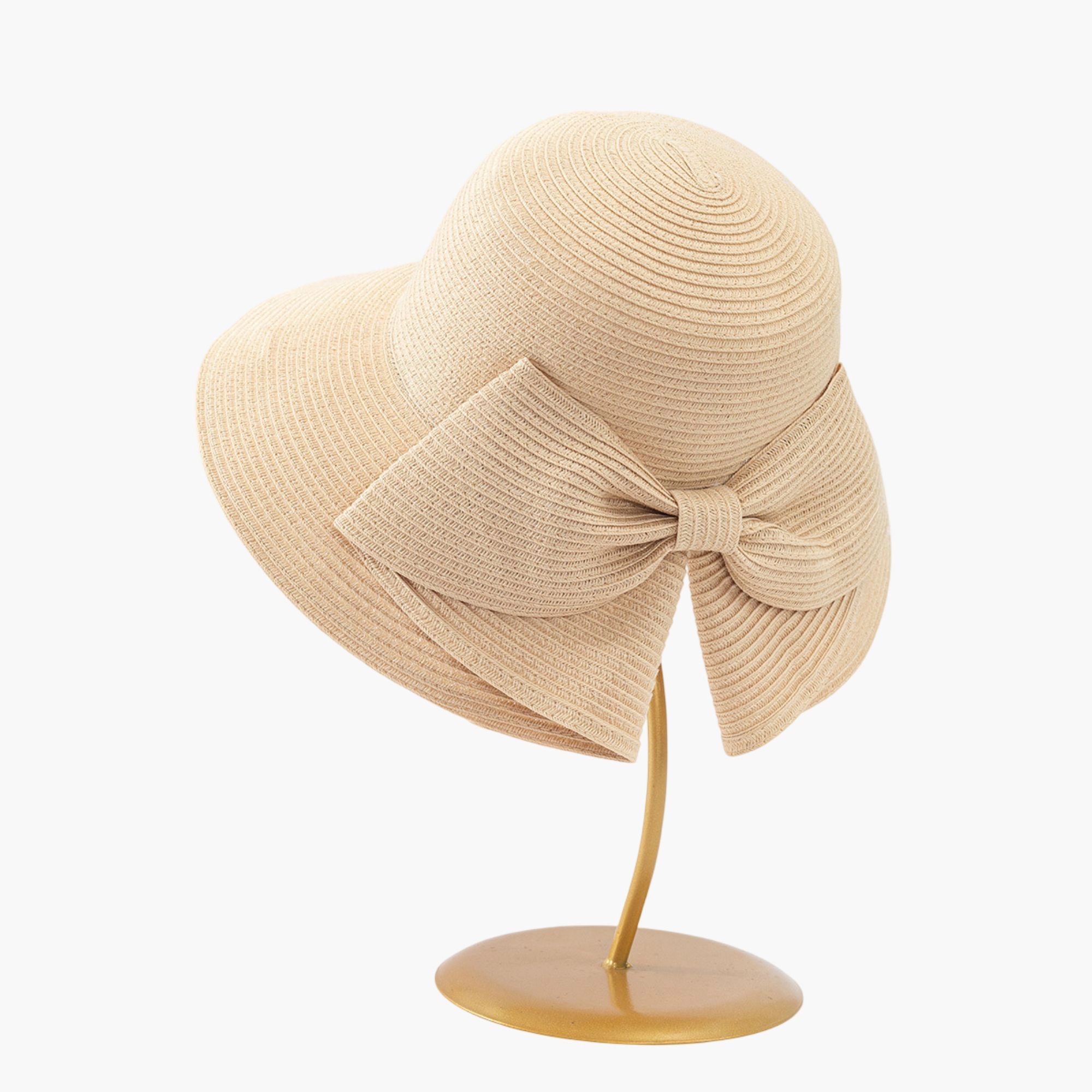 Anna-Kaci Womens Wide Brim Straw Sun Hat with Oversized Bow Detail and Adjustable Inner Band